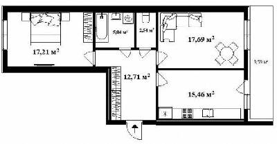 2-кімнатна 72 м² в ЖК Park Land від 24 000 грн/м², Ужгород