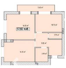 2-кімнатна 57.82 м² в ЖК Паннонія від 28 900 грн/м², Ужгород
