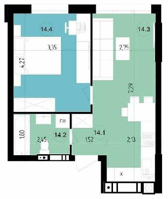1-кімнатна 38.9 м² в ЖК Парус Riverside від 20 700 грн/м², Ужгород