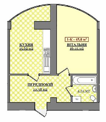 1-комнатная 45 м² в ЖК Городок Соборный от 10 700 грн/м², Ивано-Франковск