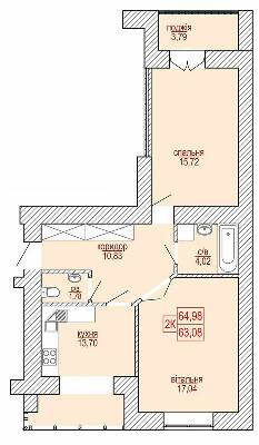 2-кімнатна 63.08 м² в ЖК Паркова алея від 10 150 грн/м², Івано-Франківськ