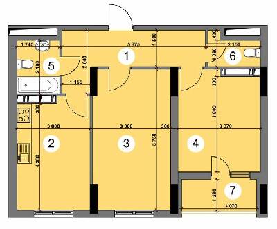 2-комнатная 64.41 м² в ЖК Шевченковский квартал от застройщика, Киев