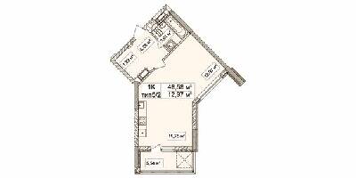 1-кімнатна 48.58 м² в ЖК Лук'янівський каскад від 41 213 грн/м², Київ