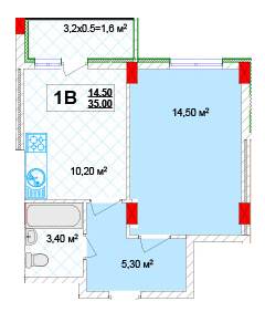 1-комнатная 35 м² в ЖК Кузьминский 2 от 19 000 грн/м², Киев
