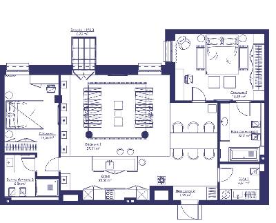 3-комнатная 108.04 м² в ЖК SAGA City Space от 109 494 грн/м², Киев