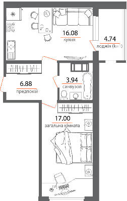 1-комнатная 48.64 м² в ЖК Welcome Home на Стеценко от 28 000 грн/м², Киев