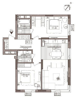 2-кімнатна 88.35 м² в ЖК Камертон від 66 850 грн/м², Київ