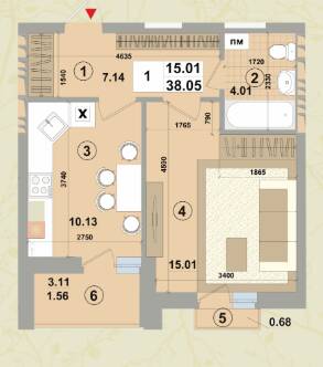 1-кімнатна 38.05 м² в ЖК Forest Park від 21 000 грн/м², Київ