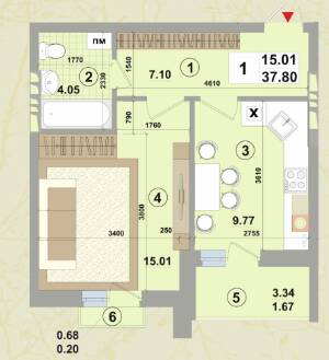 1-кімнатна 37.8 м² в ЖК Forest Park від 21 000 грн/м², Київ