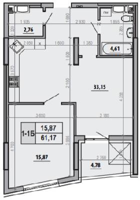 1-комнатная 61.17 м² в ЖК Русановская Гавань от 34 500 грн/м², Киев