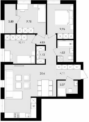 3-кімнатна 78.3 м² в ЖК Avalon Flex від 21 000 грн/м², Львів