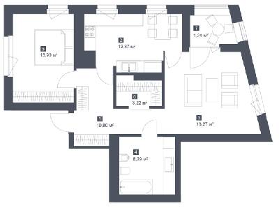 2-кімнатна 68.59 м² в ЖК Silver Flow від 44 750 грн/м², Львів