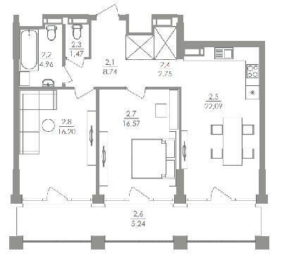 2-кімнатна 78.02 м² в ЖК Greenville на Печерську від 58 250 грн/м², Київ