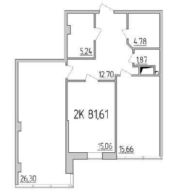 2-кімнатна 81.61 м² в ЖК Тридцять восьма перлина від 50 500 грн/м², Київ