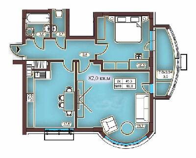 2-кімнатна 82 м² в КБ Едельвейс Феофанії від забудовника, Київ