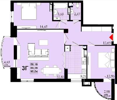 3-кімнатна 95.54 м² в ЖК Златоуст від 35 500 грн/м², Київ