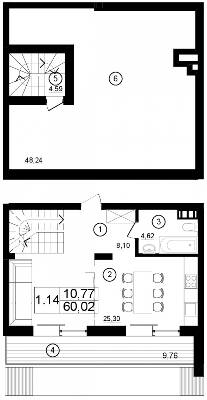 Двухуровневая 60.02 м² в КД M29 от 99 800 грн/м², Киев