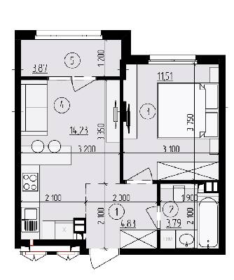 1-комнатная 38.23 м² в ЖК Praga-2 от 20 000 грн/м², Киев
