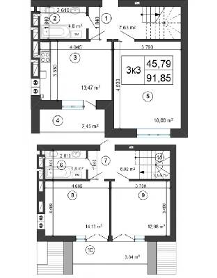 Двухуровневая 91.85 м² в ЖК Сырецкий парк от 28 250 грн/м², Киев