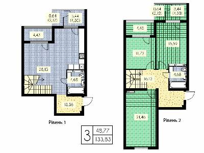 Дворівнева 133.83 м² в ЖК Набережний від 16 150 грн/м², м. Вишгород