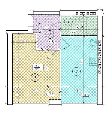 1-кімнатна 36.54 м² в КБ Весна на вулиці Осінній від 26 300 грн/м², Київ