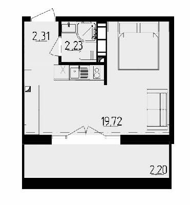 1-кімнатна 24.26 м² в ЖК Be the One від 32 100 грн/м², Київ