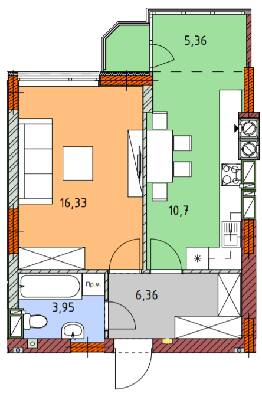 1-кімнатна 42.75 м² в ЖК На Прорізній від забудовника, смт Гостомель