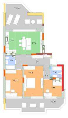 3-кімнатна 105 м² в ЖК На Прорізній від 27 200 грн/м², смт Гостомель