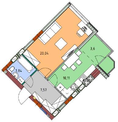 1-кімнатна 45.16 м² в ЖК На Прорізній від 23 000 грн/м², смт Гостомель