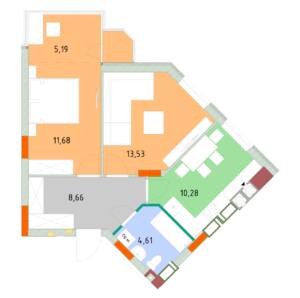 2-кімнатна 53.94 м² в ЖК На Прорізній від 21 000 грн/м², смт Гостомель