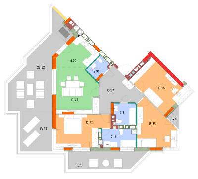 3-кімнатна 116.31 м² в ЖК На Прорізній від 24 500 грн/м², смт Гостомель