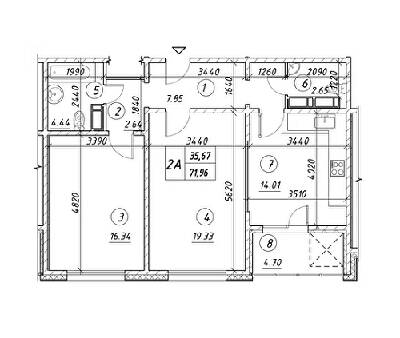 2-кімнатна 71.96 м² в ЖК Ревуцький від 18 500 грн/м², Київ