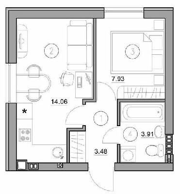 1-кімнатна 29.38 м² в ЖК Затишний (вул. Січова, 31) від 19 600 грн/м², с. Софіївська Борщагівка