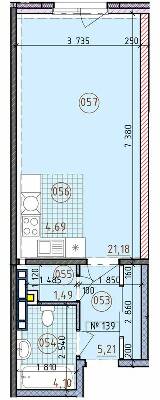 1-кімнатна 36.64 м² в ЖК London від забудовника, м. Вишгород