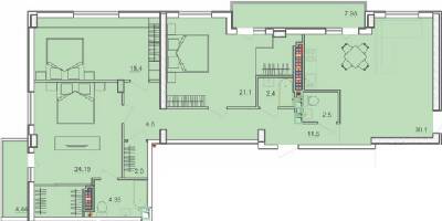 3-кімнатна 133.75 м² в ЖК Схід від 22 700 грн/м², Одеса