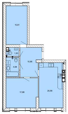 2-кімнатна 71.8 м² в ЖК Найкращий квартал від 27 400 грн/м², м. Ірпінь