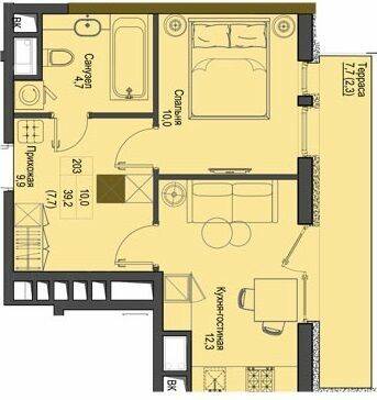 1-кімнатна 39.2 м² в ЖК Перший Французький від 38 800 грн/м², Одеса