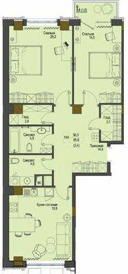 2-кімнатна 85.8 м² в ЖК Перший Французький від 44 000 грн/м², Одеса
