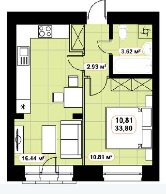 1-кімнатна 33.8 м² в ЖК Баск&Вілль від забудовника, м. Ірпінь