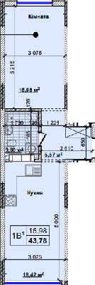 1-кімнатна 43.78 м² в ЖК Нові Теремки від 18 500 грн/м², с. Новосілки