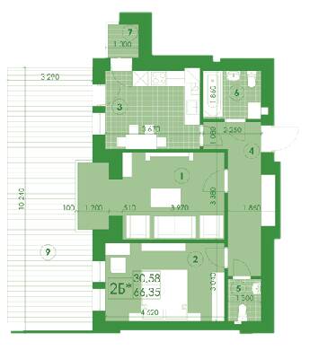 2-кімнатна 66.35 м² в ЖК Київський від 13 100 грн/м², м. Буча