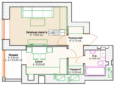 1-кімнатна 35.91 м² в ЖК Фортуна-2 від 20 500 грн/м², м. Ірпінь
