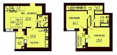 Двухуровневая 99.7 м² в ЖК София Сити от застройщика, с. Софиевская Борщаговка
