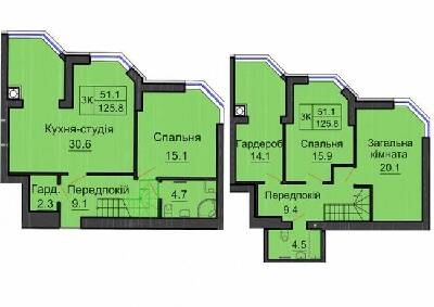 Дворівнева 125.8 м² в ЖК Софія Резіденс від 29 000 грн/м², с. Софіївська Борщагівка