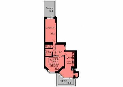 2-кімнатна 65.1 м² в ЖК Софія Резіденс від 35 000 грн/м², с. Софіївська Борщагівка