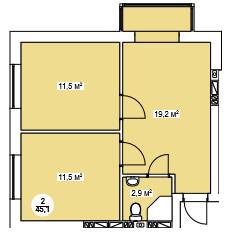 2-кімнатна 45.1 м² в ЖК Нова Данія від 22 500 грн/м², с. Софіївська Борщагівка
