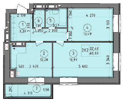 2-кімнатна 60.93 м² в ЖК Французький бульвар від 14 650 грн/м², м. Вишгород