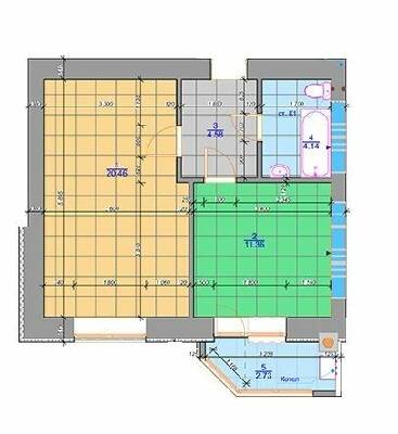 1-комнатная 43.27 м² в ЖК Одесский квартал от 22 000 грн/м², с. Крюковщина