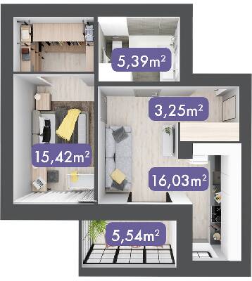 1-кімнатна 45.36 м² в ЖК Desna Park Residence від 15 650 грн/м², с. Зазим`я