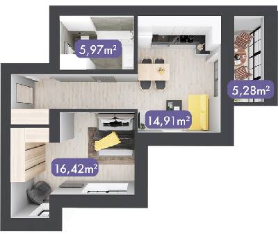 1-кімнатна 50.06 м² в ЖК Desna Park Residence від 24 200 грн/м², с. Зазим`я